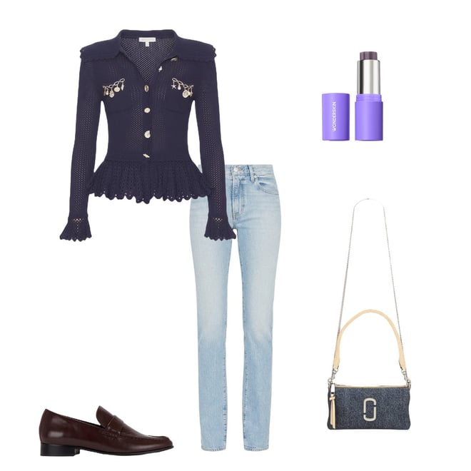 self-portrait CARDIGAN セーター - Navy | REVOLVE