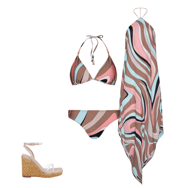Annabelle Bikini Top in Multi Abstract Swirl | L'AGENCE