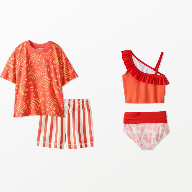 French Terry Striped Midi Shorts | Hanna Andersson