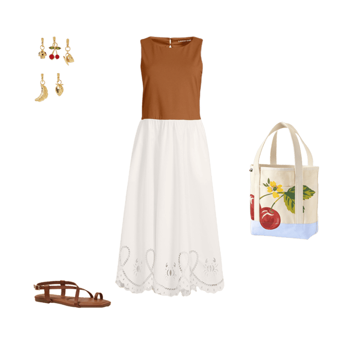 Women's Embroidered Duet Midi Dress | Lands' End