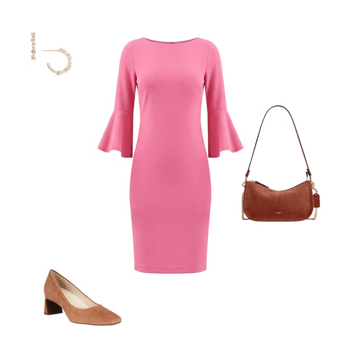 Calvin Klein 3/4 Bell Sleeve Boat Neck Sheath Dress | Dillard's
