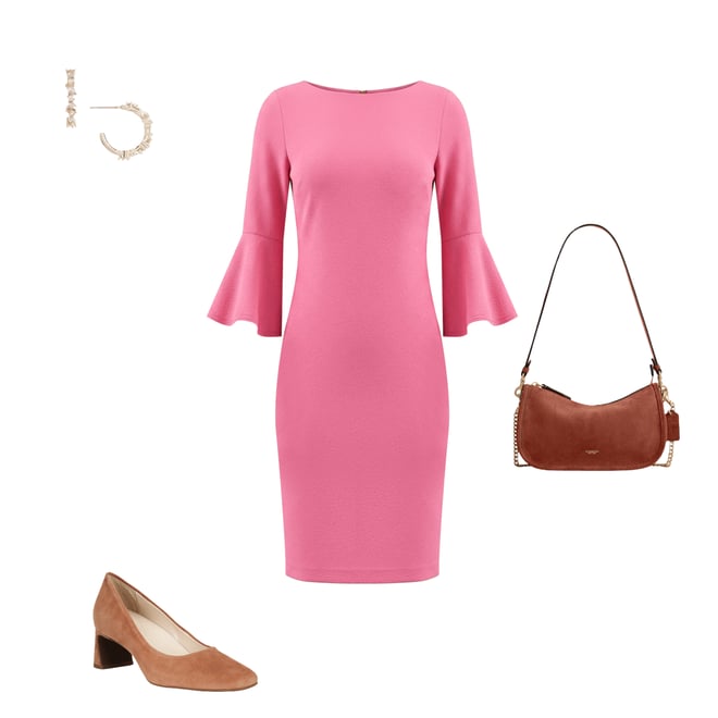 Calvin Klein 3/4 Bell Sleeve Boat Neck Sheath Dress | Dillard's