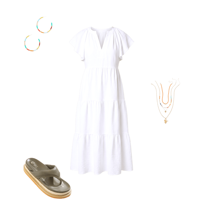 cato fashion white dresses Our Embroidered Tasseled-Tie Dress was made for barefoot strolls and ocean  views... 