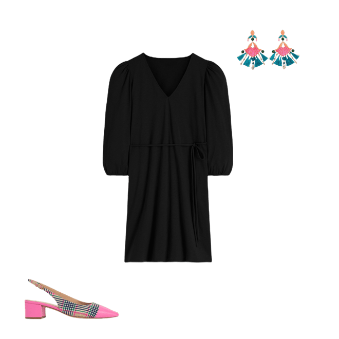 Cary V-Neck Jersey Dress-Black | Boden Global
