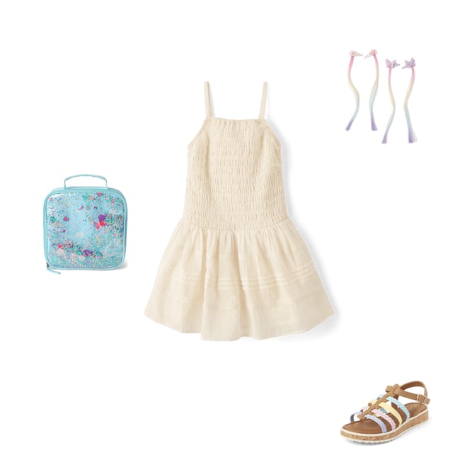 Girls Sleeveless Smocked Drop Waist Dress - CREAM | The Children's Place