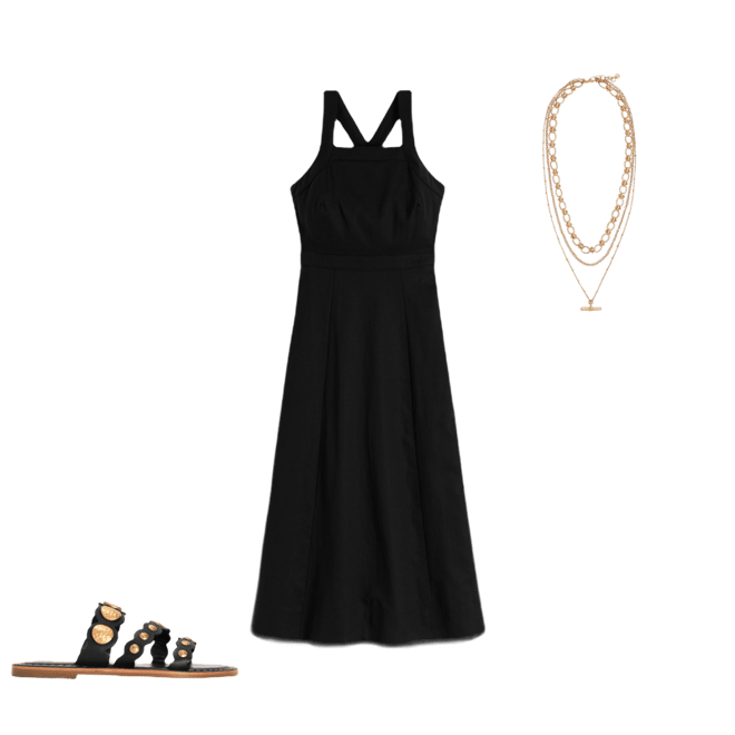 boden black linen dress Boden Women's Catherine Button Linen Dress in Black