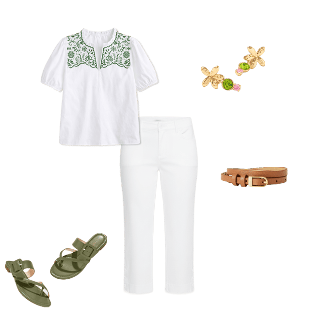Embroidered Poplin Top | Talbots