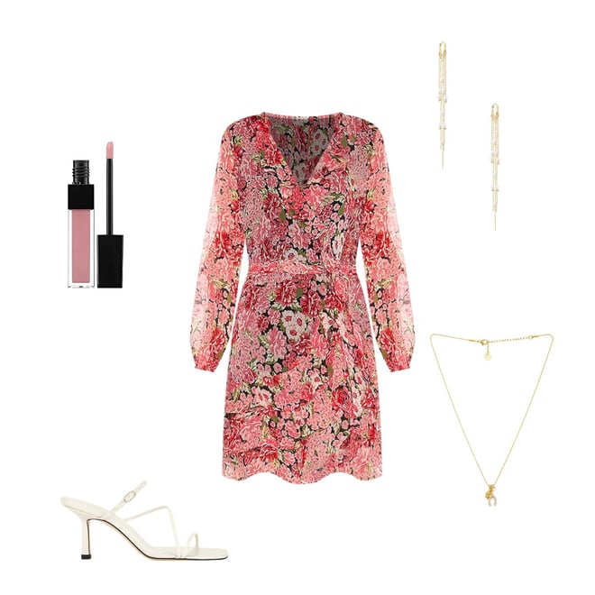 triple frill dress in pink gardenia TRIPLE 迷你裙