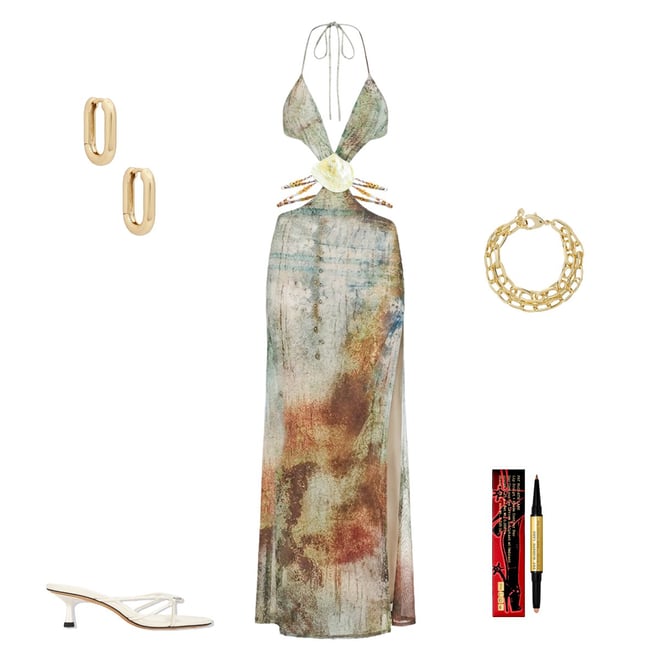 vida backless maxi dress with shell trim Vida Backless Maxi Dress with Shell Trim Jadedldn