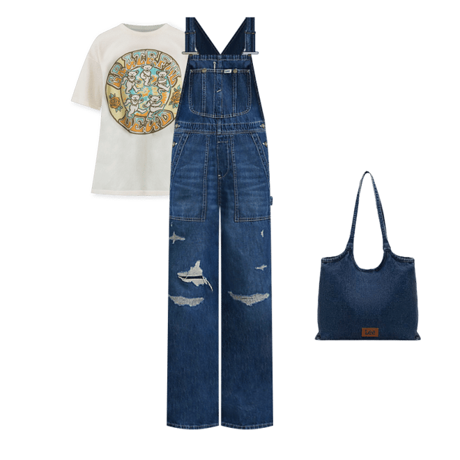 Women's Relaxed Straight Bib Overall | Dark Wash Denim | Lee®