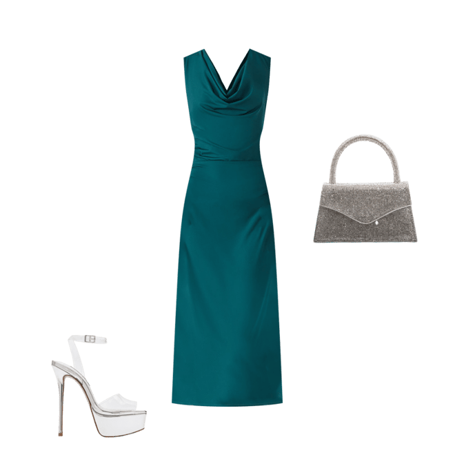 KALINA Teal Off Shoulder Open Back Midi Dress | Women's Designer Clothing   Steve Madden Canada