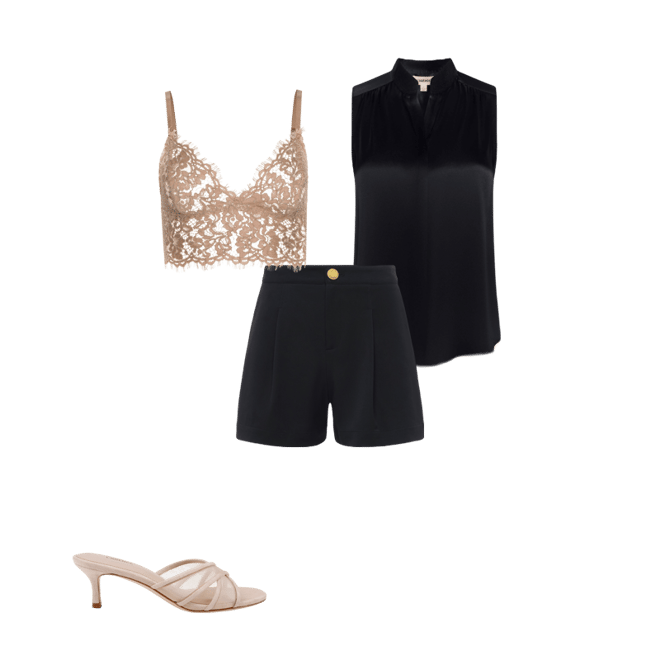 Aislin Lace Bralette in Cappuccino | L'AGENCE