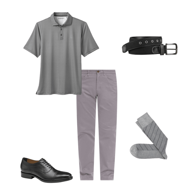 Men's Five-Pocket Pants in Light Gray | Johnston & Murphy