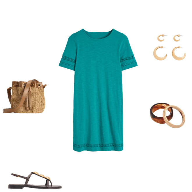 Hattie Jersey T-shirt Dress-Glaze Blue | Boden USA