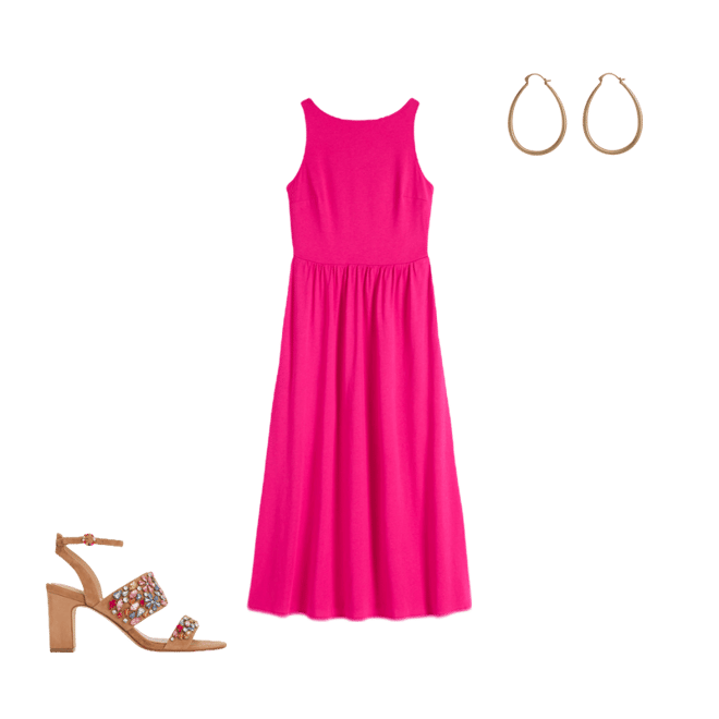 Saoirse Smocked Jersey Dress-Bright Pink | Boden UK
