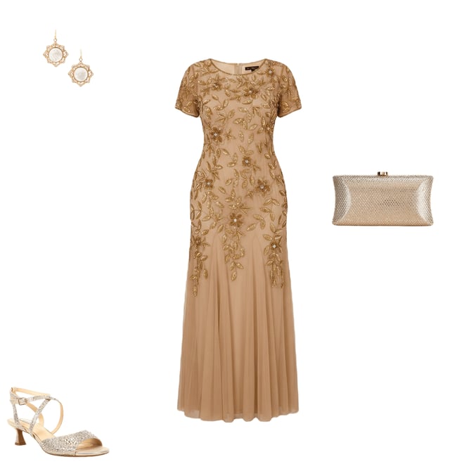 Adrianna Papell Plus Size Round Neck Short Sleeve Floral Beaded Mesh Godet  Fit and Flare Long Gown | Dillard's