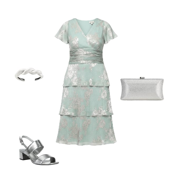 Ignite Evenings Short Sleeve V-Neck Tiered Floral Midi Dress | Dillard's