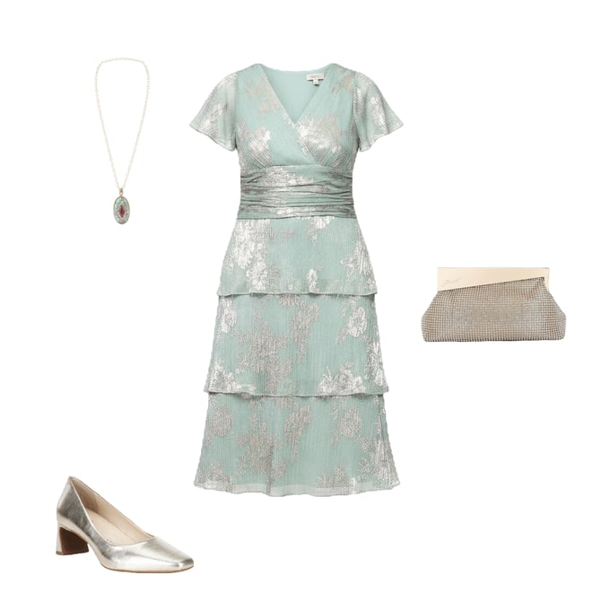 Ignite Evenings Short Sleeve V-Neck Tiered Floral Midi Dress | Dillard's