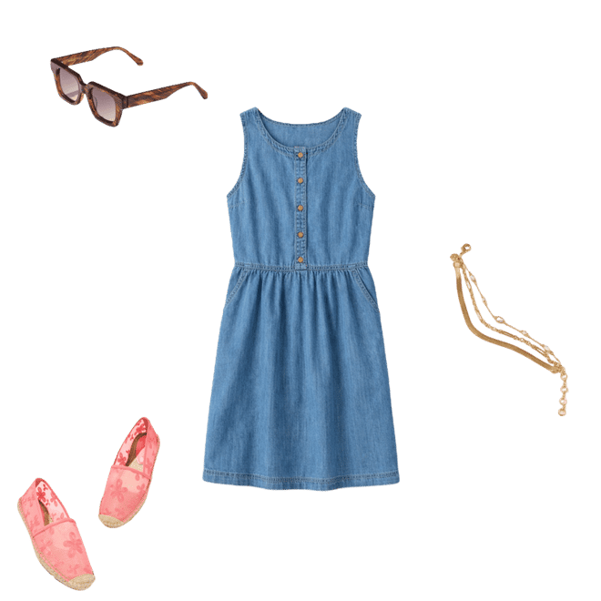 Sleeveless Denim Mini Dress - Palermo Wash | Talbots