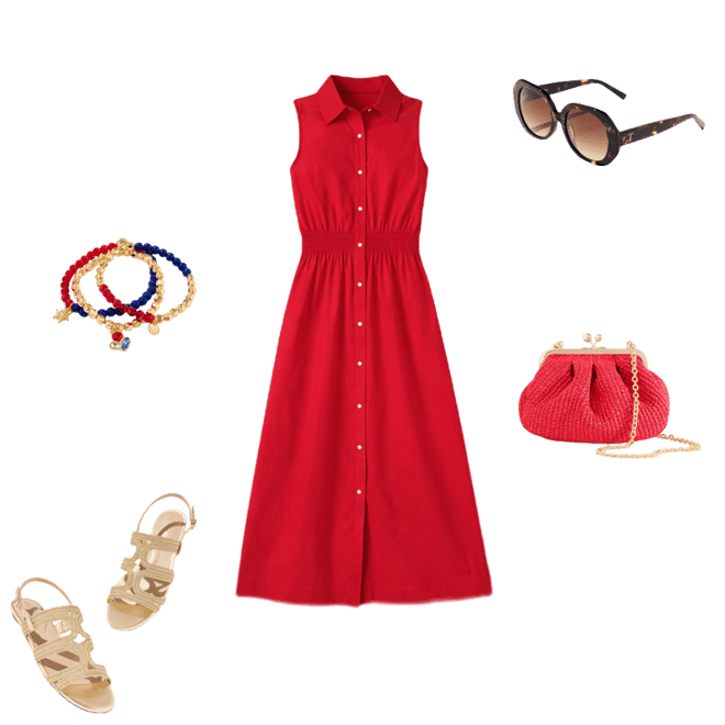 collared red dress with short sleeves cinched at waist Short Sleeve Ruffled Mini Dress: Red