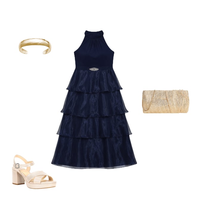 Jessica Howard Plus Size Halter Neck Organza Tiered Skirt Gown | Dillard's