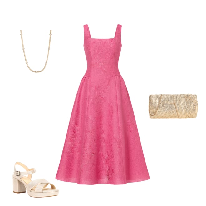 Adrianna Papell Textured Jacquard Square Neck Sleeveless A-Line Midi Dress  | Dillard's