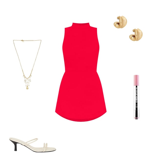 gold shoes red dress What Color to Wear With a the Toast To Tonight Gold Block Heels are ready for the occasion Ladies Handmade High Heels Dress