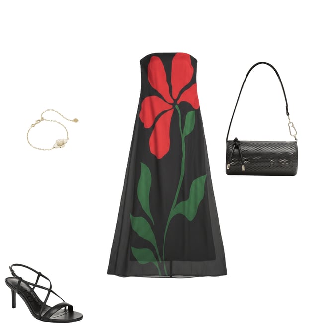 Lucy Paris Floral Placement Print Strapless Maxi Dress | Dillard's