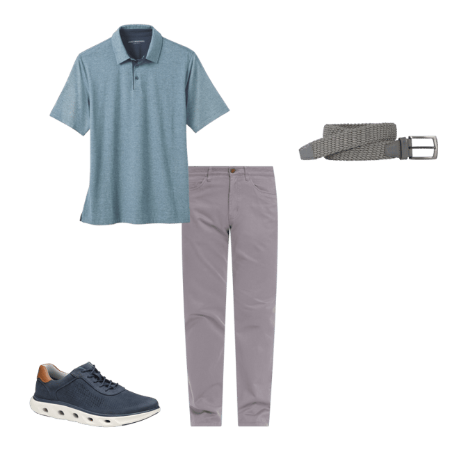 Men's Five-Pocket Pants in Light Gray | Johnston & Murphy