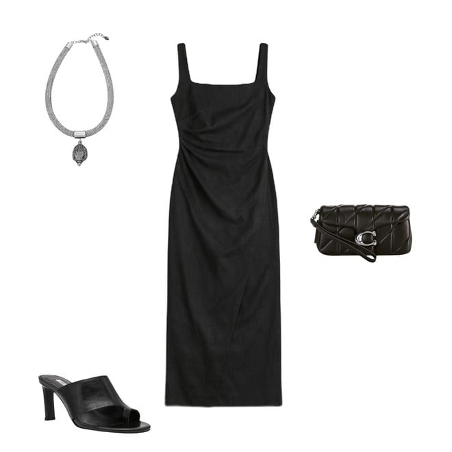 Antonio Melani Madison Linen Square Neck Sleeveless Ruched Waist