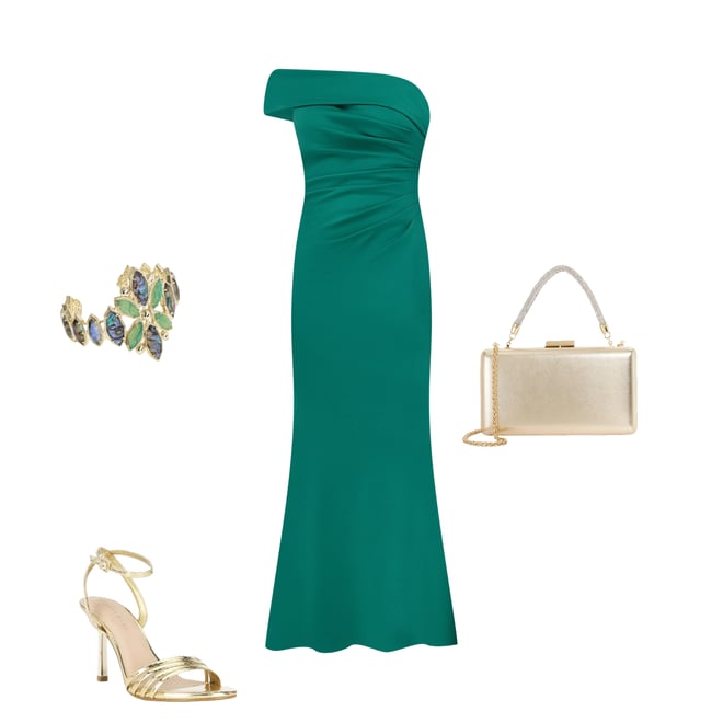 midi empire waist dress Elegant A-Line Empire Waist Midi Length Chiffon Sequin Dresses Sleevel main image 0