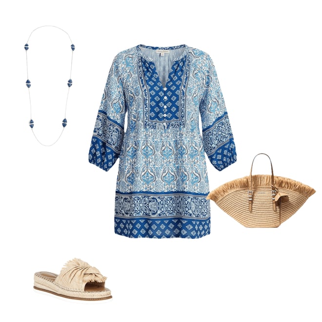 Tommy Bahama Noble Pineapple Split Neck Dress Swim Cover-Up