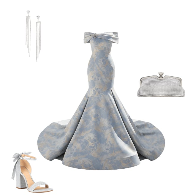 Terani Couture Jacquard Off-The-Shoulder Mermaid Gown | Dillard's