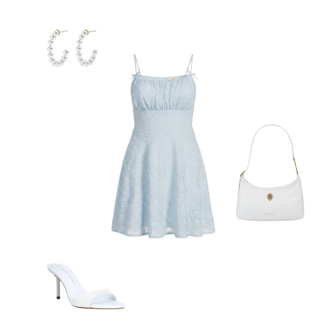 City Vibe Lace Spaghetti Bow Strap Fit And Flare Mini Dress | Dillard's