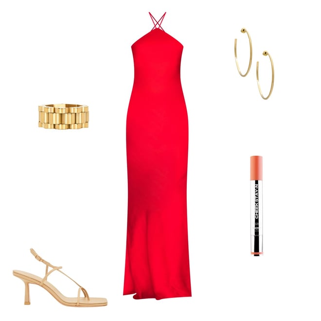 Line & Dot Kira Maxi Dress in Tomato Red | REVOLVE