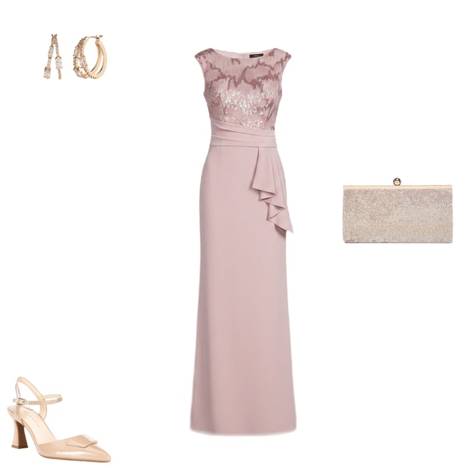 mare mare amaya corset fit-and-flare midi dress Fit & Flare Black Dress Faux Fur Cuffs Cocktail Party Dress 8 / Black
