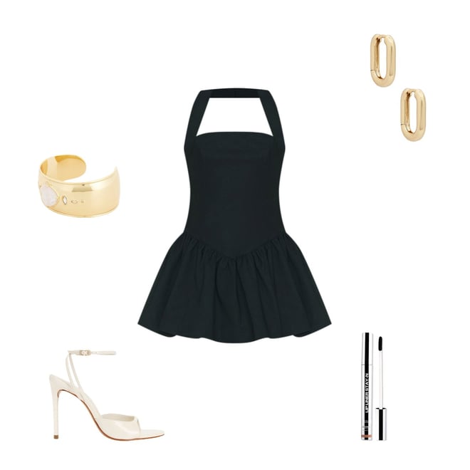 Faille Halter Mini Dress