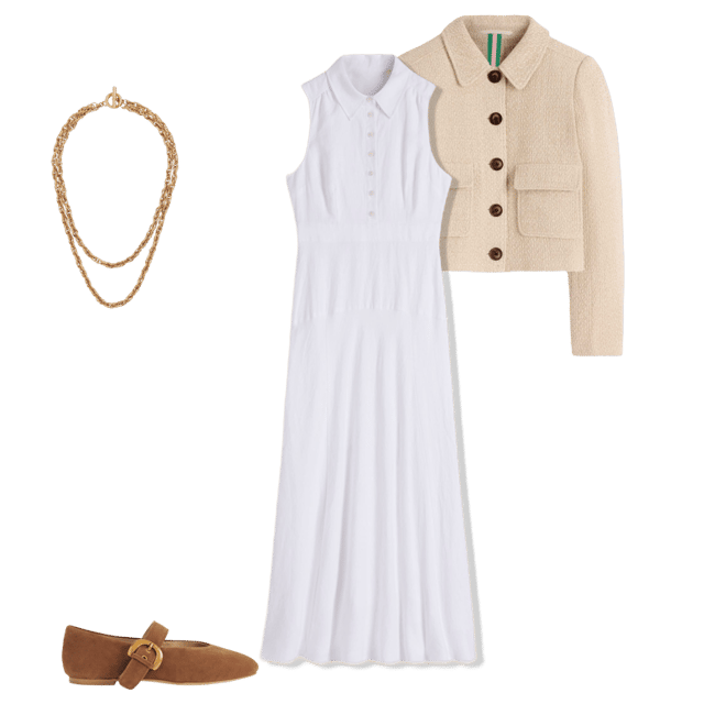 Erma Drop Waist Linen Dress-White | Boden USA
