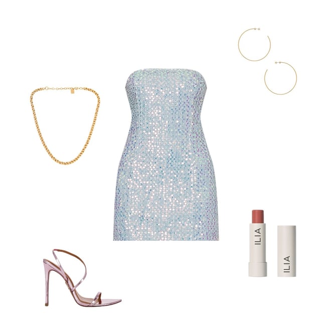 denim sequin dress Vegas Mini Dress ~ Embellished Rhinestone Denim – Show Me Your Mumu main image 0