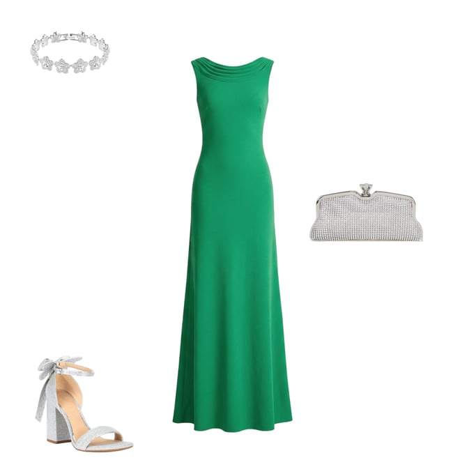 Tadashi Shoji Color Block V Back Crepe Gown | Dillard's