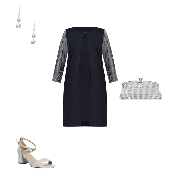 Alex Evenings Plus Size Metallic Knit Illusion Sleeve Jacket Dress |  Dillard's