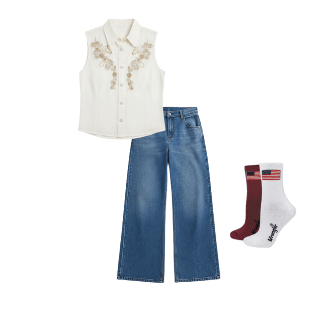 Women's Wrangler Embroidered Sleeveless Snap Shirt | SALE | Wrangler®