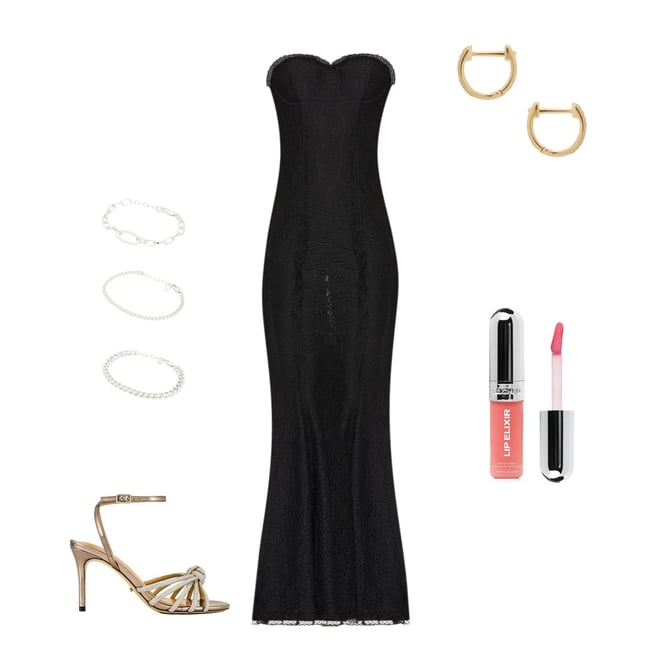 MAJORELLE VESTIDO LARGO MARI en Black | REVOLVE