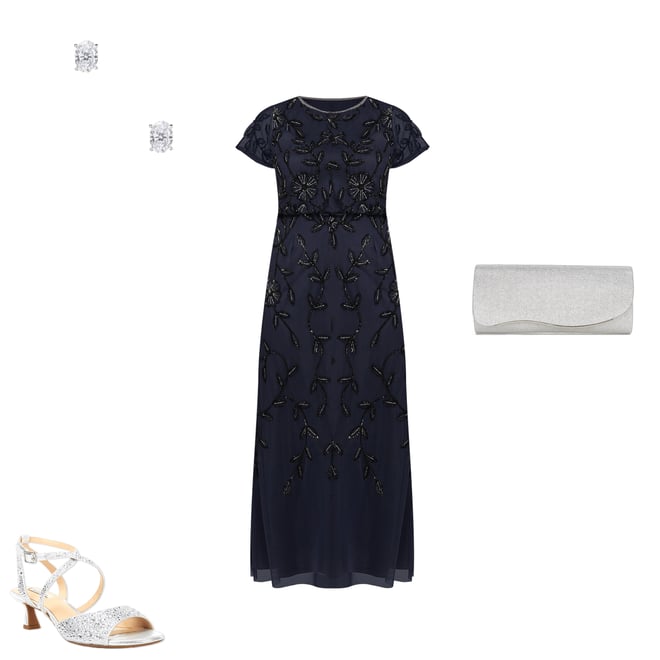 adrianna papell beaded blouson dress short Adrianna Papell main image 1