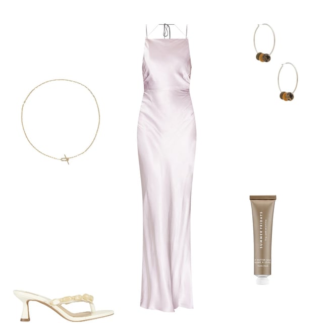 Shona Joy La Lune High Neck Ruched Maxi Dress in Lilac | REVOLVE