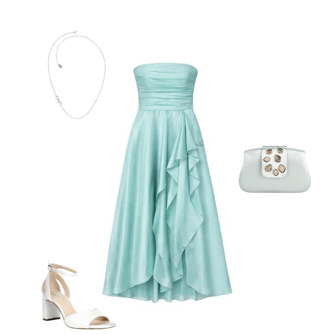 Xscape Strapless Organza Ruffle Gown | Dillard's