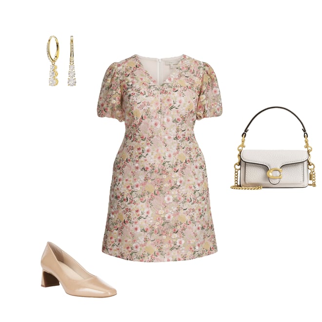 Eliza J Plus Size Floral Print V-Neck Puff Sleeve Fit & Flare Dress |  Dillard's