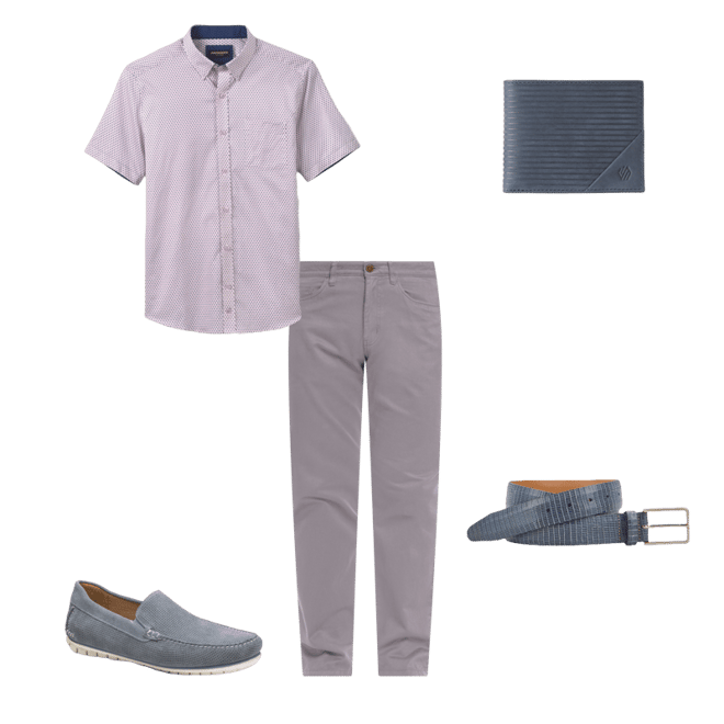 Men's Five-Pocket Pants in Light Gray | Johnston & Murphy