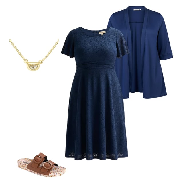 slim fit dress slacks Navy Blue Warm Cotton Waffle Fit and Flare Short Dress 28
