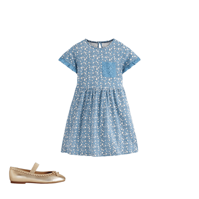 Broderie Pocket Jersey Dress-Glacier Blue Tiny Tulip | Boden USA